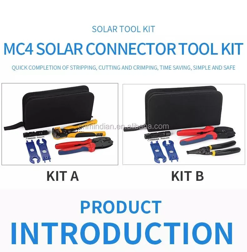 PV Solar System Tools Kit Stripper Cutter Crimping Tool Used to Solar Cable