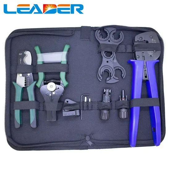 Leader 1 Set High Quality Tool Box Crimping Pliers /Stripper/Cable Cutter/Solar PV Spanners /Wrench Tool Set for Solar System