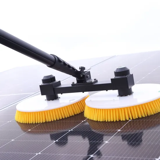 Water Powered Solar Panel Double Disc Rotating Cleaning Brush PV Washing Tools