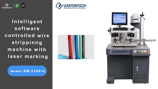 Automatic Wire Stripping Cutting and UV Laser Marking Machine Wire Stripping Machine with Printing 