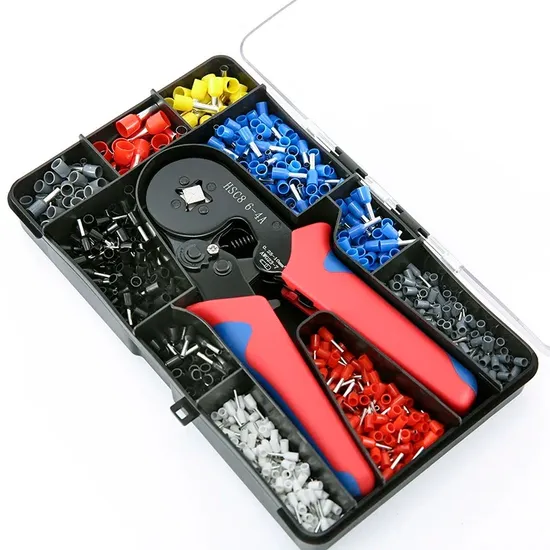 Hand Crimping Tool Crimper Pliers Kit Insulated Terminal Blocks Wire Ferrules Box 