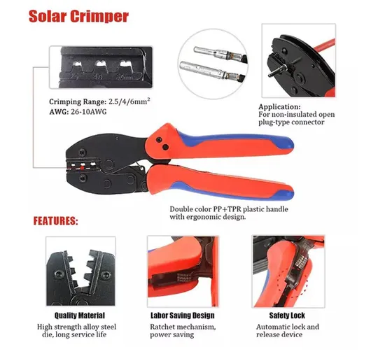 Solar Photovoltaic Panel Installation Kit Mc 4 Connector Wrench Crimping Tool Wire Stripper 